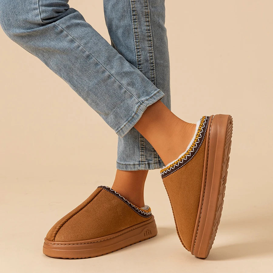 The Serenity 'Chic Fuzz' Winter Comfort Slides (Indoor/Outdoor)