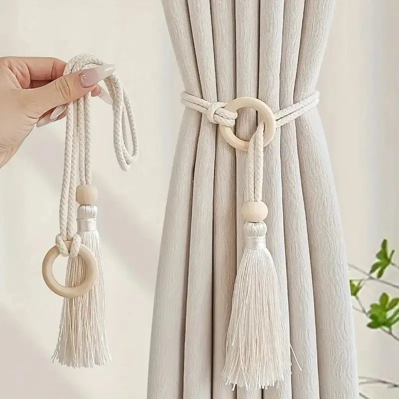 The Serenity 'Artisan Knot' Cotton Curtain Tie Backs (Set of 2)