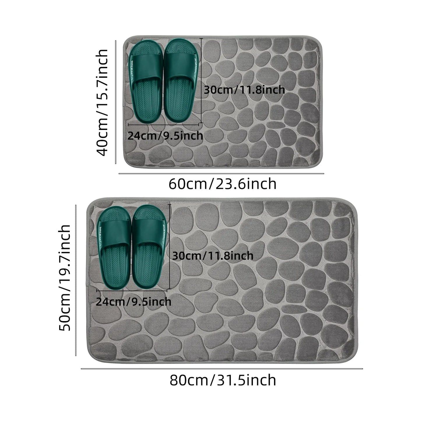 Comfort Cobblestone Anti-Slip Bath Mat